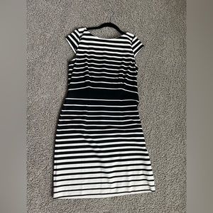Loft Striped Dress Black and White Size 10